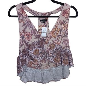 NWT AE Studio Floral Layered Crop Top - Size S 🌸💫